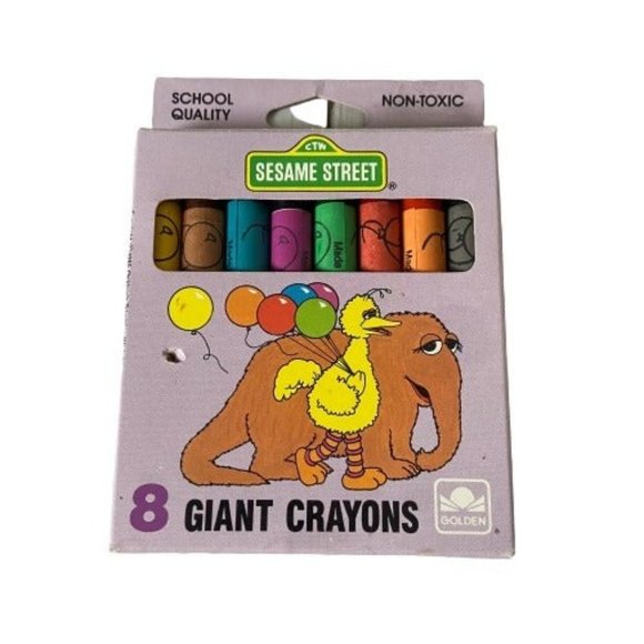 1985 Sesame Street Vintage Crayons Box - Picture 1 of 6